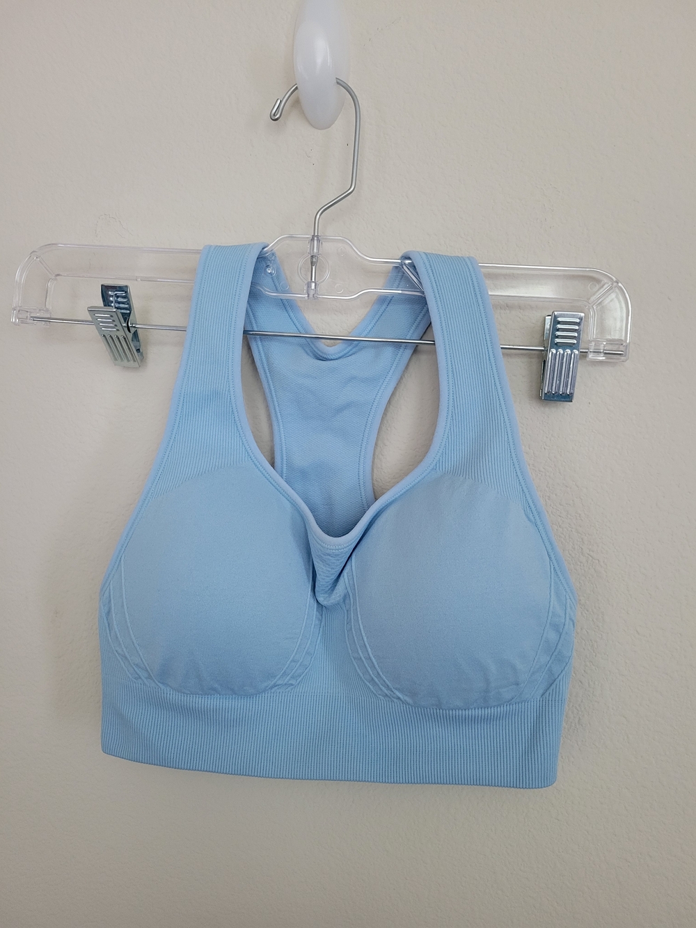 Sunday Powder Blue Seamless Racerback Sports Bra
